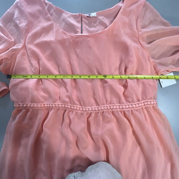 AUW Dress Women’s Plus 3X Short Chiffon Crocheted Retro 60’s ALine - Picture 4 of 9